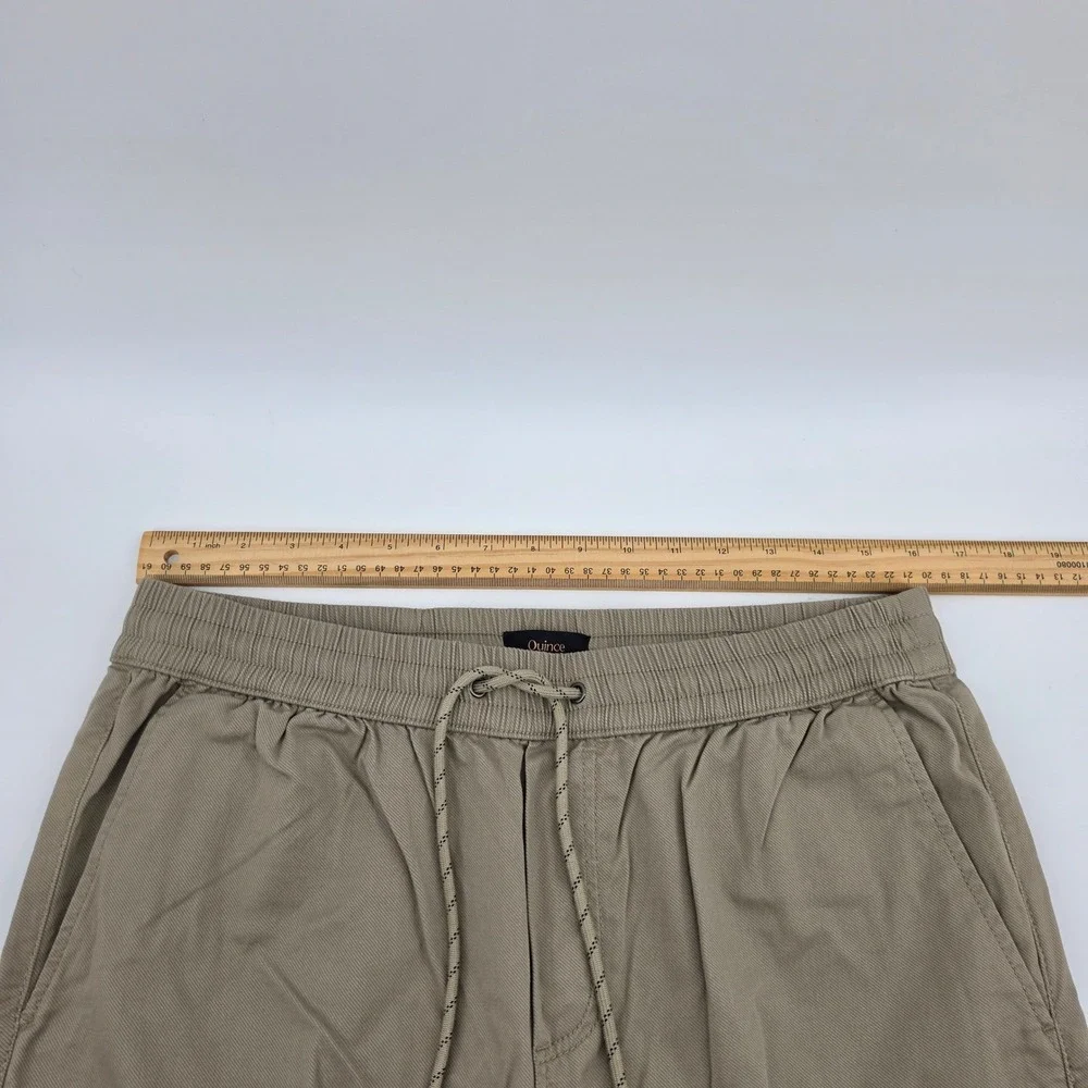 Quince Mens Organic Cotton Drawstring Weekend Chino Sand Dune Tan Pants Size M